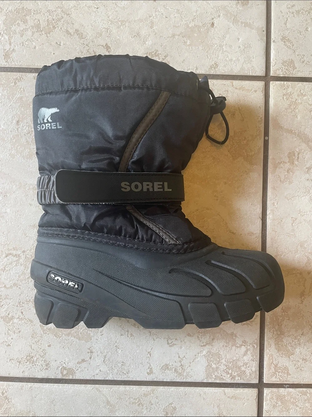 Sorel Kids Flurry Black/Gray Insulated Snow Boots